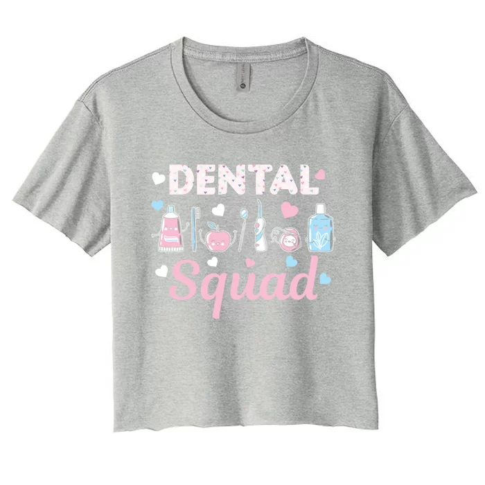 Dental Squad Dental Assistant Dentist Valentines Day Gift Women's Crop Top Tee