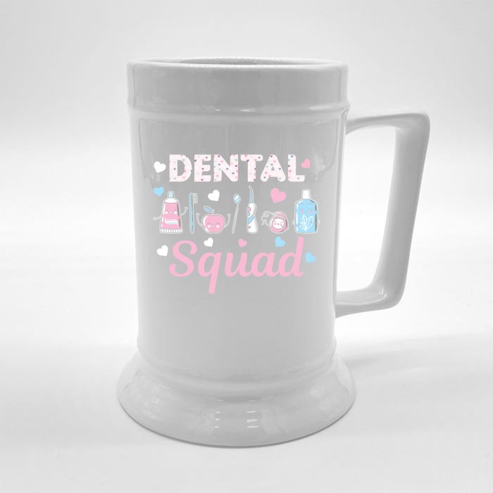 Dental Squad Dental Assistant Dentist Valentines Day Gift Front & Back Beer Stein