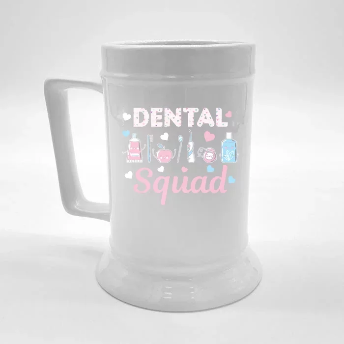 Dental Squad Dental Assistant Dentist Valentines Day Gift Front & Back Beer Stein