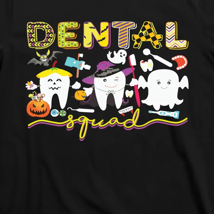 Dental Squad Dentist Witch Halloween Boos Crew Costume T-Shirt