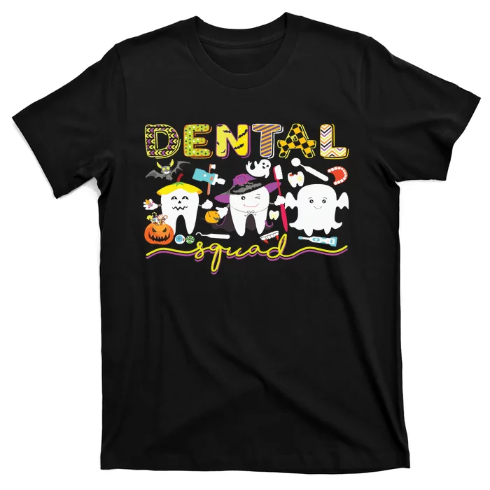 Dental Squad Dentist Witch Halloween Boos Crew Costume T-Shirt