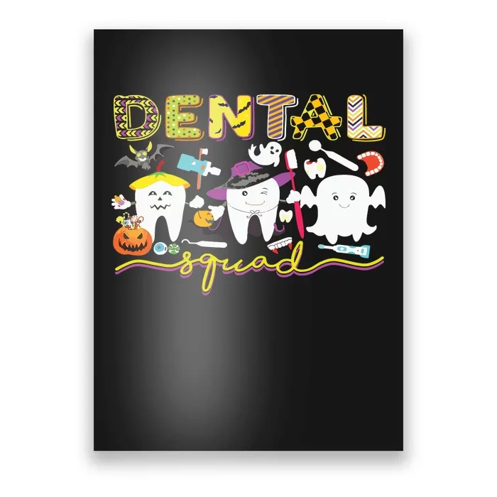 Dental Squad Dentist Witch Halloween Boos Crew Costume Poster