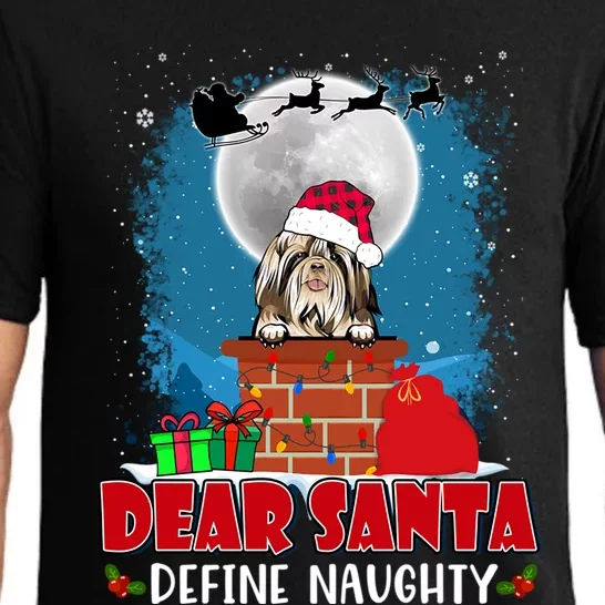 Dear Santa Define Naughty Shih Tzu Dog Funny Christmas Gift Pajama Set