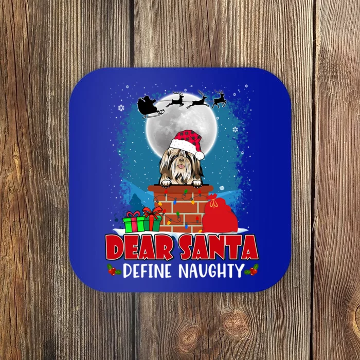 Dear Santa Define Naughty Shih Tzu Dog Funny Christmas Gift Coaster