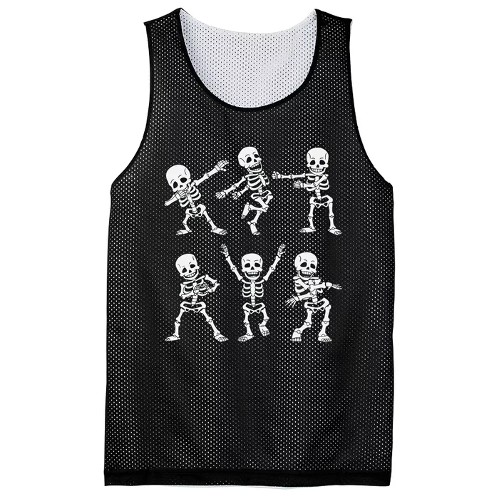 Dancing Skeletons Dance Challenge Boy Girl Kids Halloween Mesh Reversible Basketball Jersey Tank