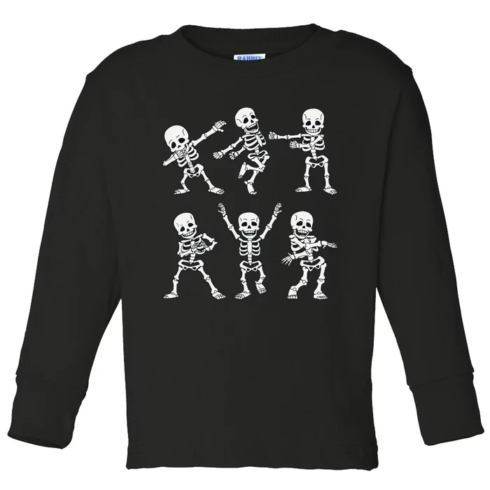 Dancing Skeletons Dance Challenge Boy Girl Kids Halloween Toddler Long Sleeve Shirt