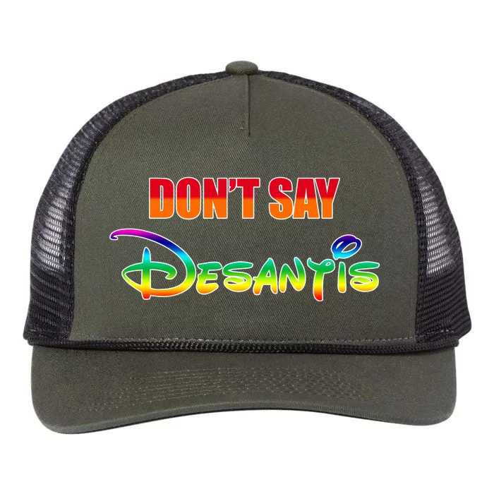 Dont Say Desantis Anti Florida Retro Rope Trucker Hat Cap