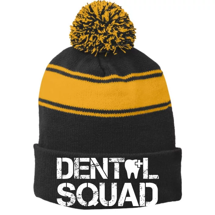 Dental Squad Stripe Pom Pom Beanie