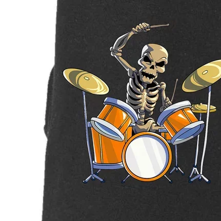 Drummer Skeleton Drum Set Drummer Halloween Doggie 3-End Fleece Hoodie