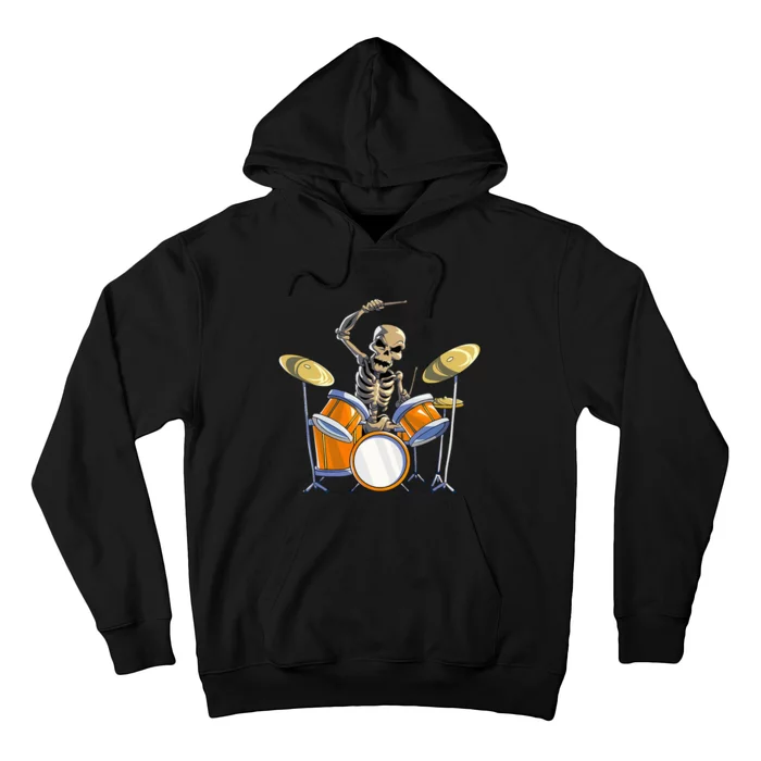 Drummer Skeleton Drum Set Drummer Halloween Hoodie