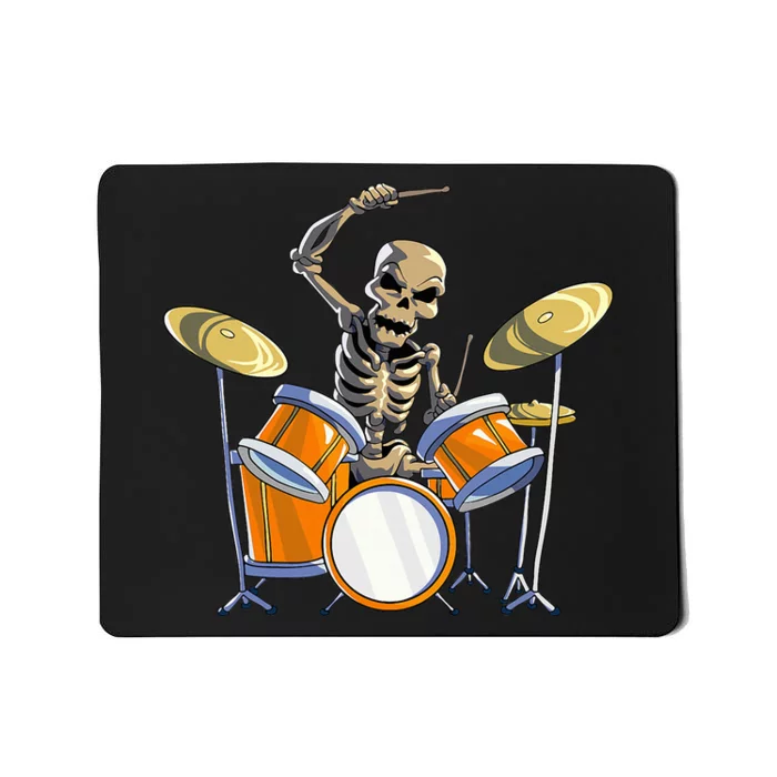 Drummer Skeleton Drum Set Drummer Halloween Mousepad