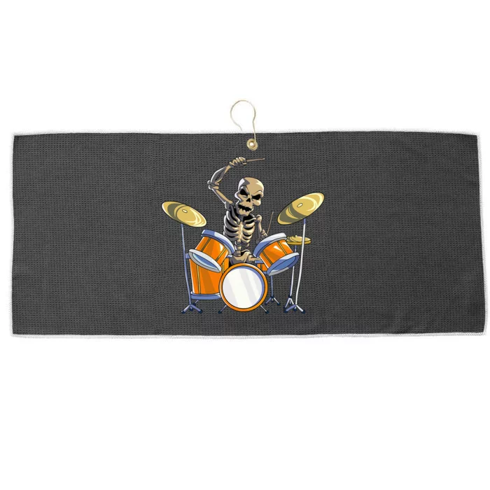 Drummer Skeleton Drum Set Drummer Halloween Large Microfiber Waffle Golf Towel