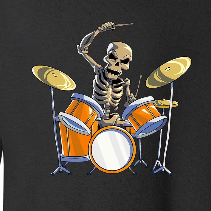 Drummer Skeleton Drum Set Drummer Halloween Toddler Sweatshirt