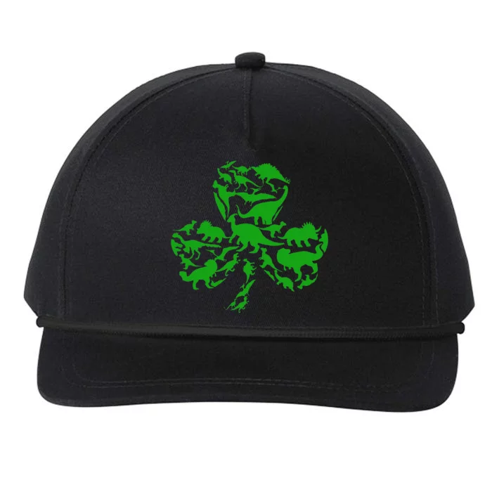 Dinosaur Shamrock Dino Clover Leaf St Patricks Day Snapback Five-Panel Rope Hat