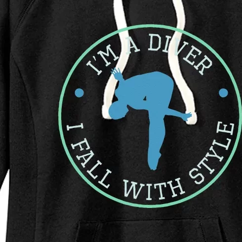 Diver Springboard Diving Platform Diving Aquatic Women's Fleece Hoodie