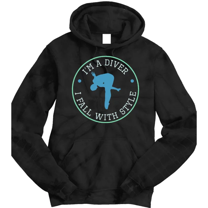 Diver Springboard Diving Platform Diving Aquatic Tie Dye Hoodie