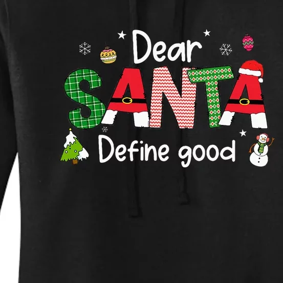 Dear Santa Define Good Christmas Lights Pjs Family Matching Women's Pullover Hoodie