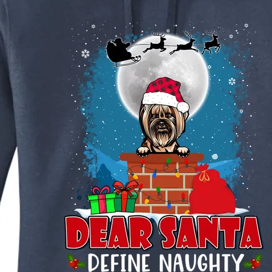 Dear Santa Define Naughty Yorkshire Terrier Dog Christmas Gift Women's Pullover Hoodie