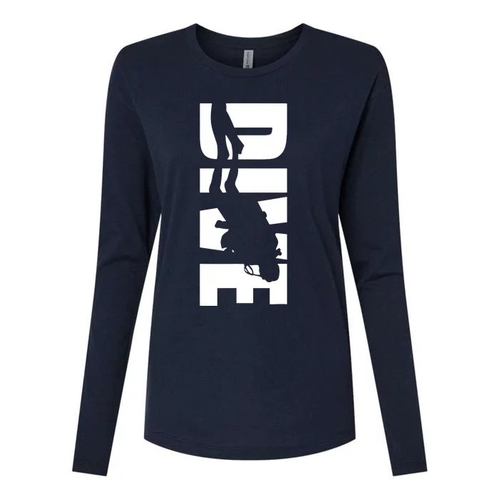 Dive Scuba Diving Graphic Scuba Diving Womens Cotton Relaxed Long Sleeve T-Shirt