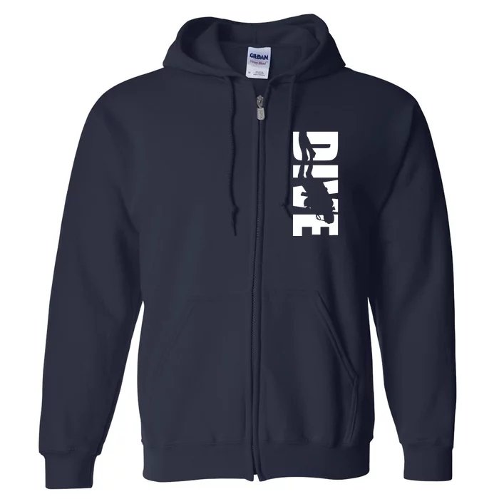 Dive Scuba Diving Graphic Scuba Diving Full Zip Hoodie