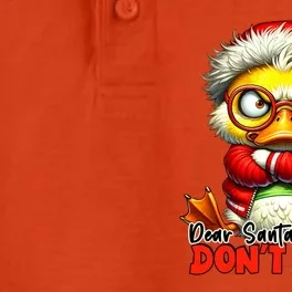 Dear Santa Dont Duck With Me Funny Sarcastic Grumpy Duck Christmas Dry Zone Grid Performance Polo