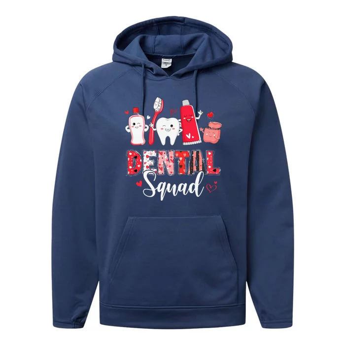 Dental Squad Dental Assistant Dentist Happy Valentine's Day Love Performance Fleece Hoodie