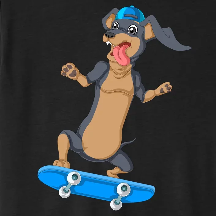 Dachshund Skateboarding ChromaSoft Performance T-Shirt