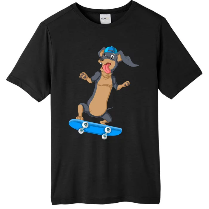 Dachshund Skateboarding ChromaSoft Performance T-Shirt