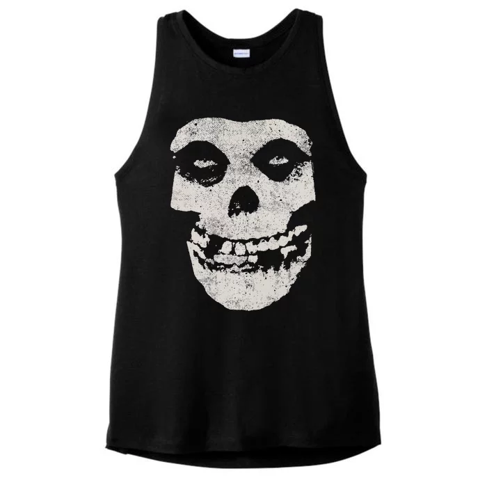 Distressed Skull Ladies Tri-Blend Wicking Tank