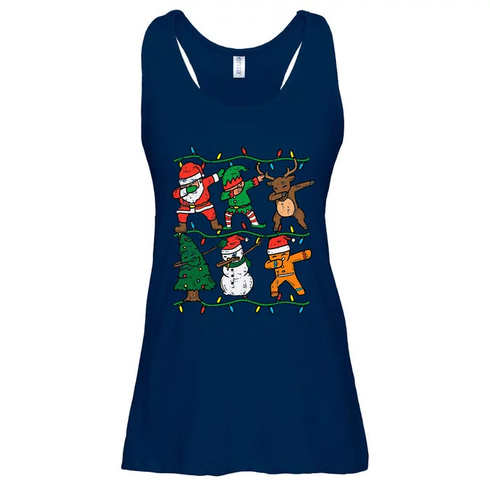 Dabbing Santa Elf Xmas Pjs Christmas Ladies Essential Flowy Tank