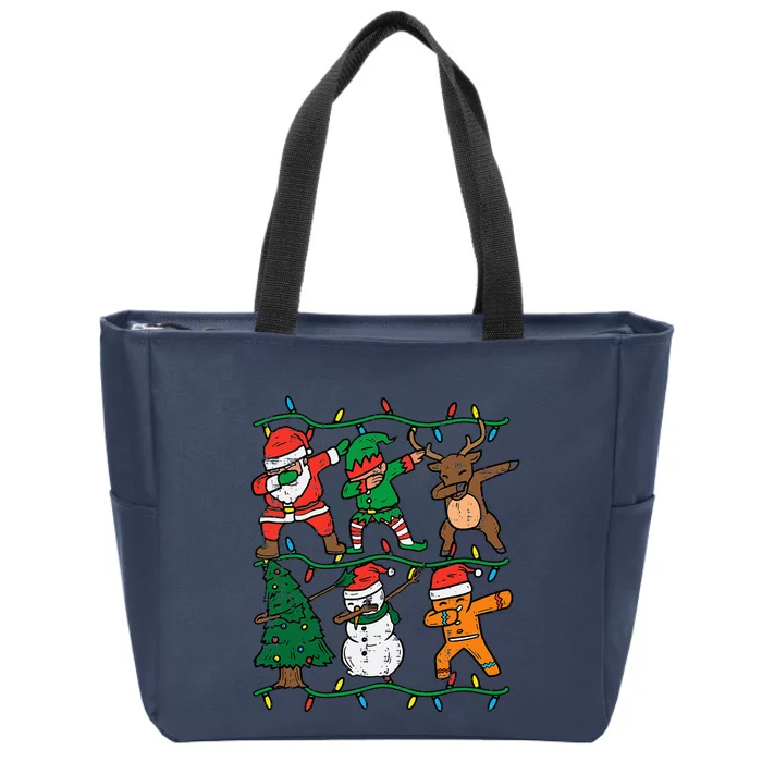 Dabbing Santa Elf Xmas Pjs Christmas Zip Tote Bag