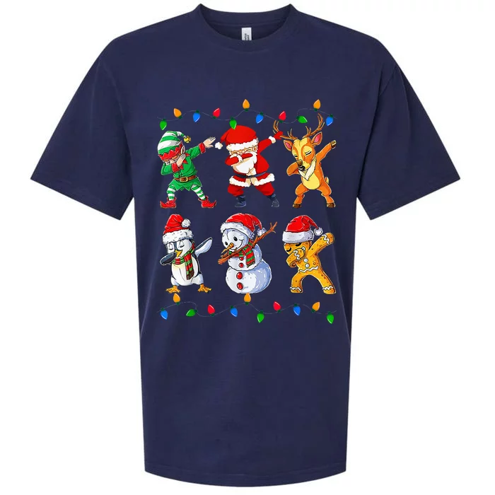 Dabbing Santa Elf Friends Christmas Funny Xmas Dab Sueded Cloud Jersey T-Shirt