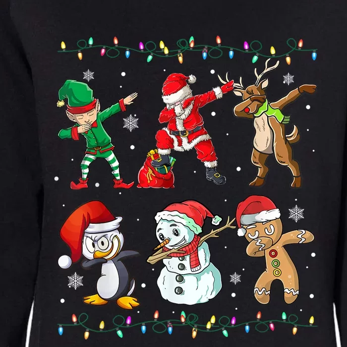 Dabbing Santa Elf Friends Christmas Womens California Wash Sweatshirt