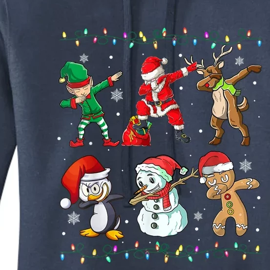 Dabbing Santa Elf Friends Christmas Women's Pullover Hoodie