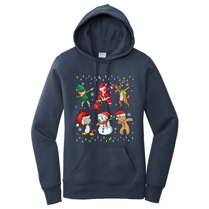 Dabbing Santa Elf Friends Christmas Women's Pullover Hoodie