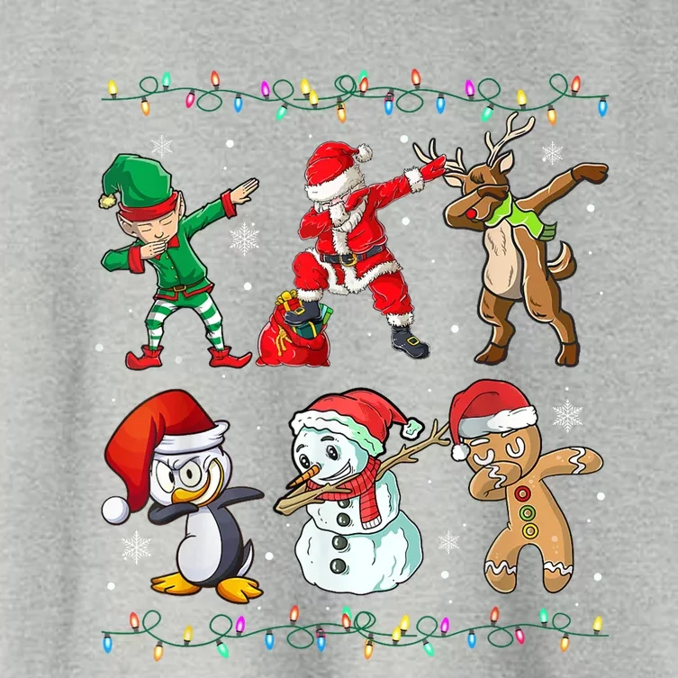 Dabbing Santa Elf Friends Christmas Women's Crop Top Tee