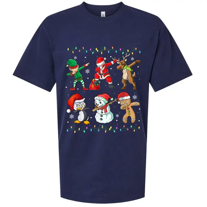 Dabbing Santa Elf Friends Christmas Sueded Cloud Jersey T-Shirt