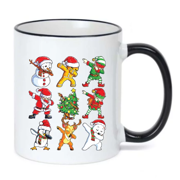 Dabbing Santa Elf Friends Christmas Xmas Dab Black Color Changing Mug