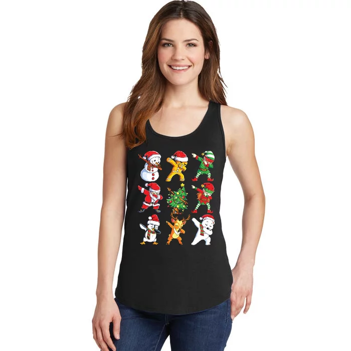 Dabbing Santa Elf Friends Christmas Xmas Dab Ladies Essential Tank