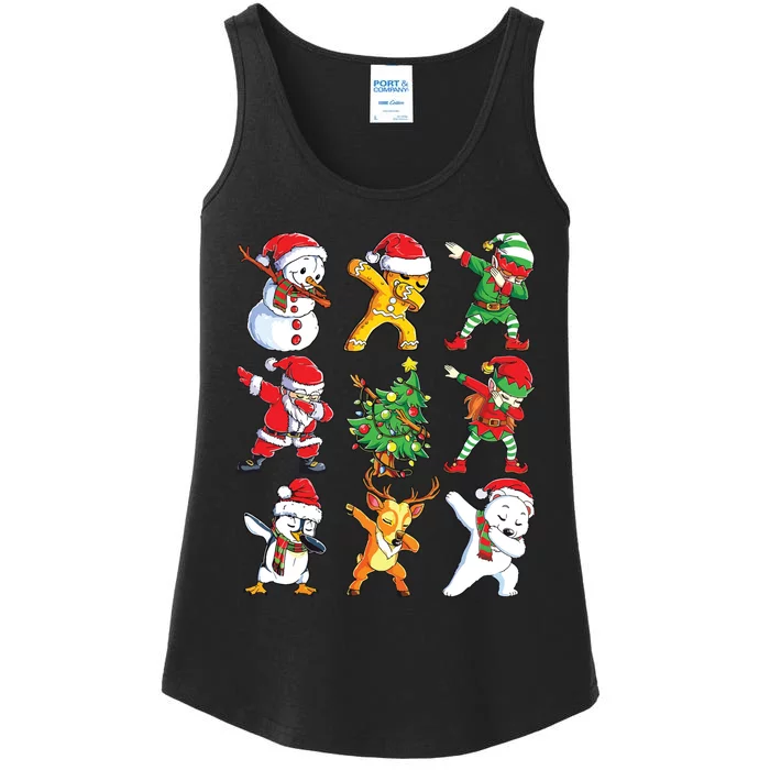 Dabbing Santa Elf Friends Christmas Xmas Dab Ladies Essential Tank