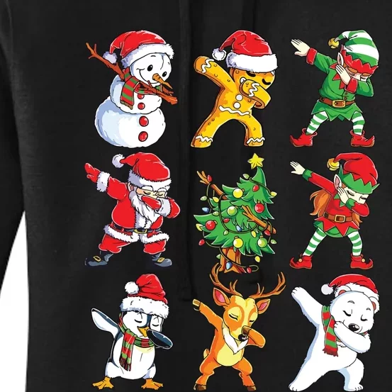 Dabbing Santa Elf Friends Christmas Xmas Dab Women's Pullover Hoodie