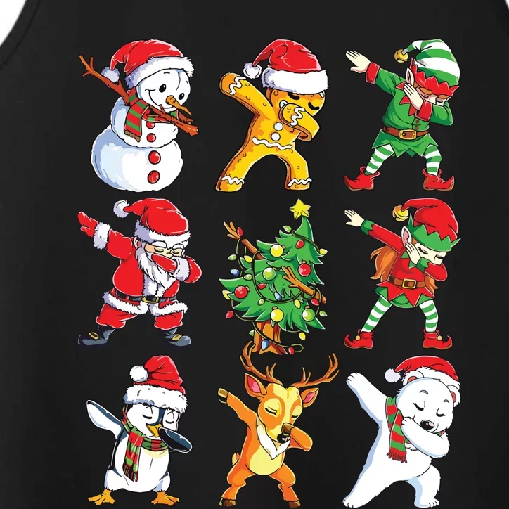 Dabbing Santa Elf Friends Christmas Xmas Dab Performance Tank