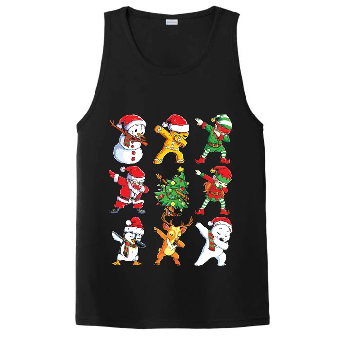 Dabbing Santa Elf Friends Christmas Xmas Dab Performance Tank