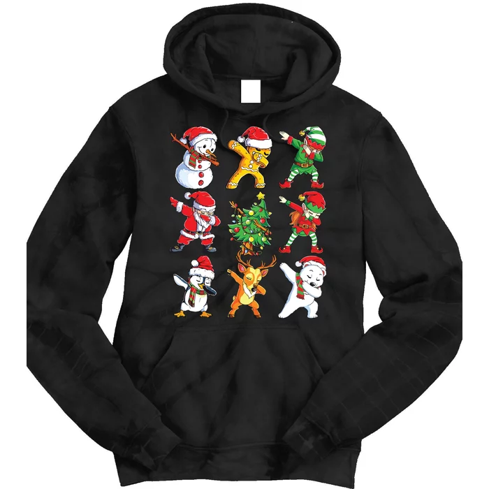 Dabbing Santa Elf Friends Christmas Xmas Dab Tie Dye Hoodie