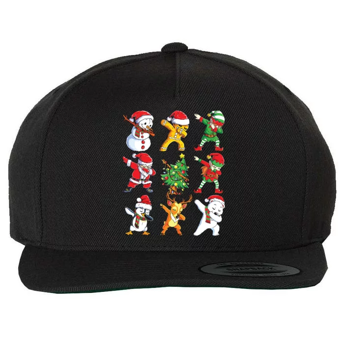 Dabbing Santa Elf Friends Christmas Xmas Dab Wool Snapback Cap