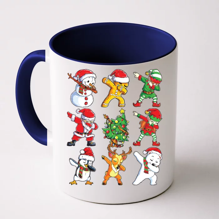 Dabbing Santa Elf Friends Christmas Xmas Dab Front & Back Coffee Mug