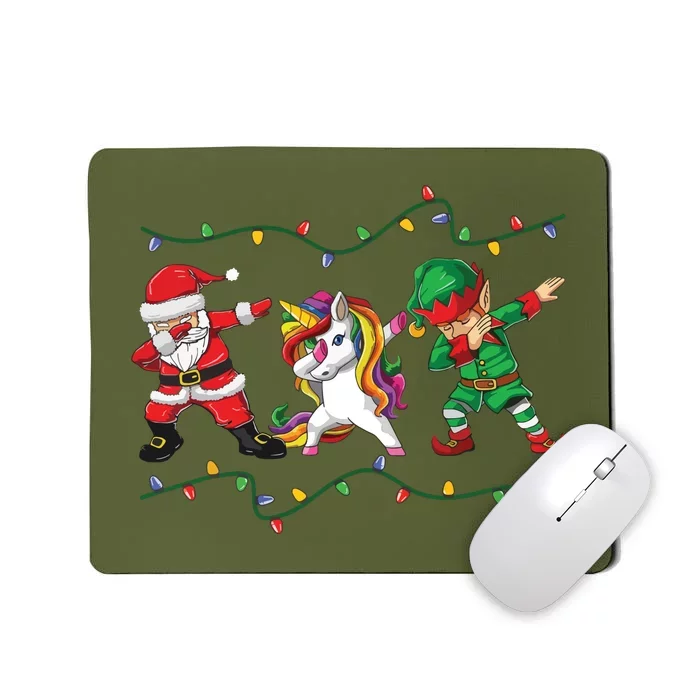 Dabbing Santa Elf Unicorn Christmas Xmas Gifts Mousepad