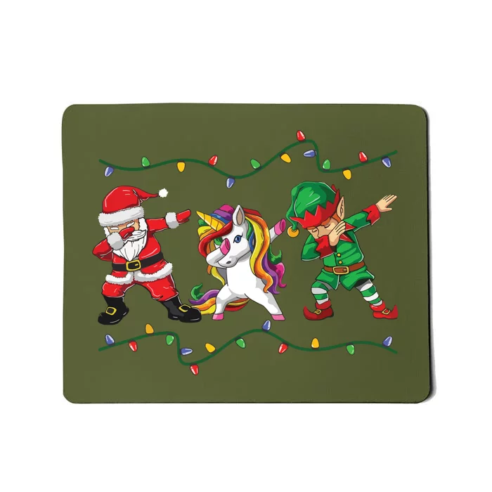 Dabbing Santa Elf Unicorn Christmas Xmas Gifts Mousepad