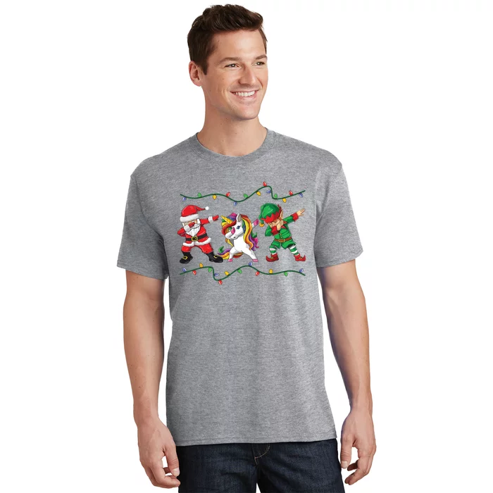 Dabbing Santa Elf Unicorn Christmas Xmas Gifts T-Shirt