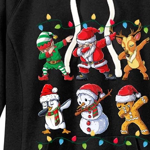 Dabbing Santa Elf Friends Christmas Xmas Dab Meaningful Gift Women's Fleece Hoodie